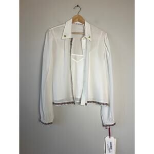 NWT Alix of Bohemia Long Sleeve Priscilla Casino Ginger Shirt Ivory Size: Medium